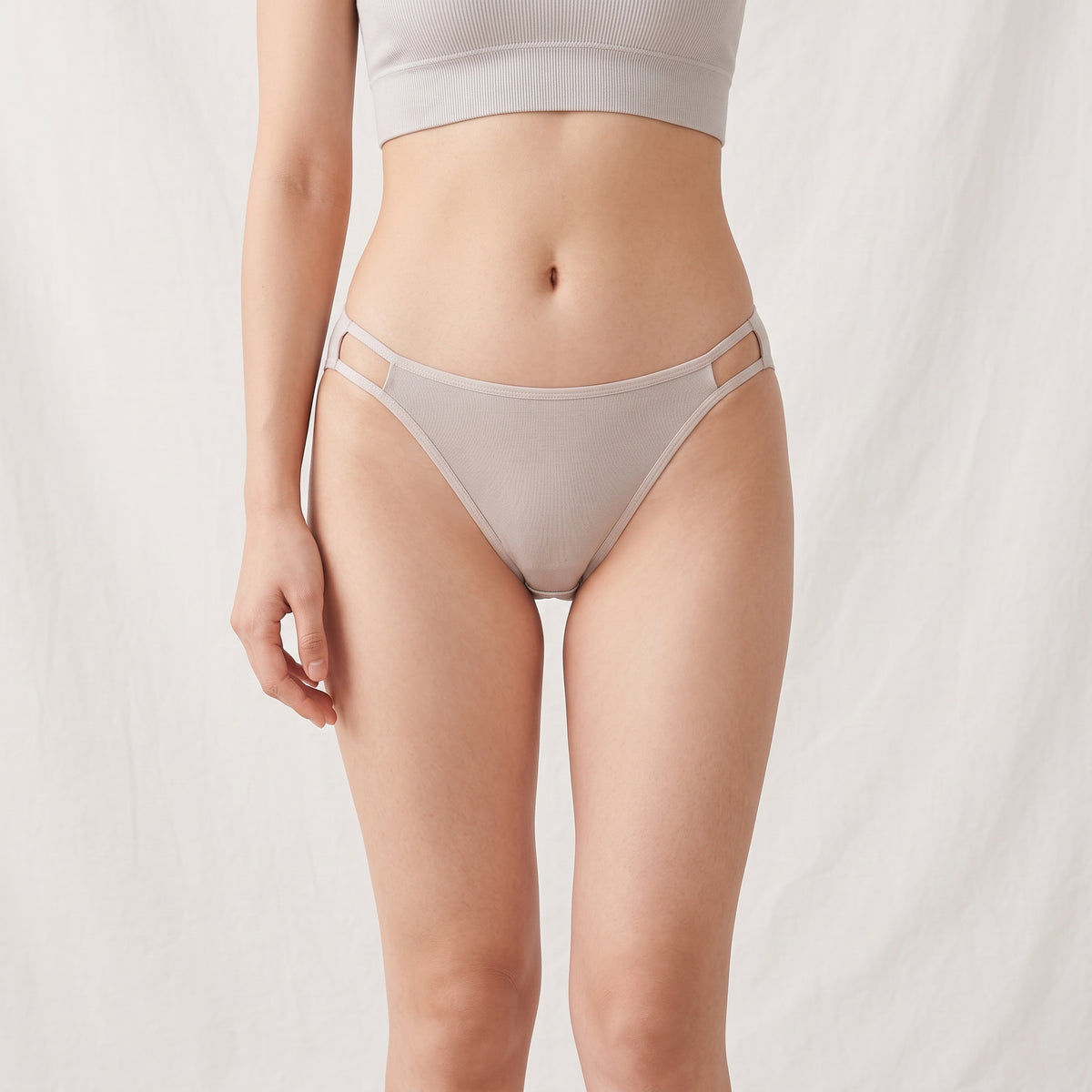 Silk Low-Rise Cut-Out Bikini Briefs- 70G